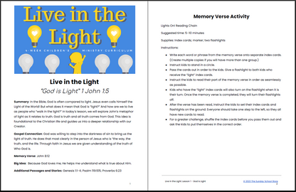 Live the Light: 4-Week Children's Ministry Curriculum
