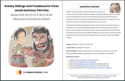 Jacob Tricks Esau (Genesis 25, 27) Printable Bible Lesson & Sunday School Activities