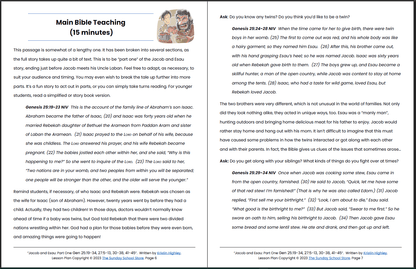 Jacob Tricks Esau (Genesis 25, 27) Printable Bible Lesson & Sunday School Activities