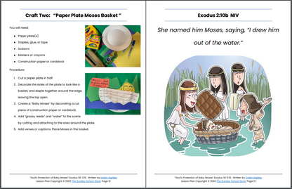 God's Protection of Baby Moses (Exodus 1:8-2:10) Printable Bible Lesson & Sunday School Activities