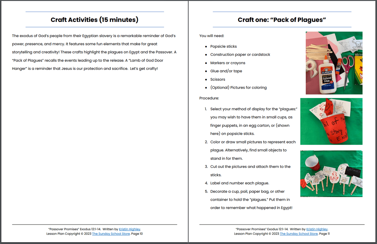 Passover Promises (Exodus 12:1-14) Printable Bible Lesson & Sunday School Activities