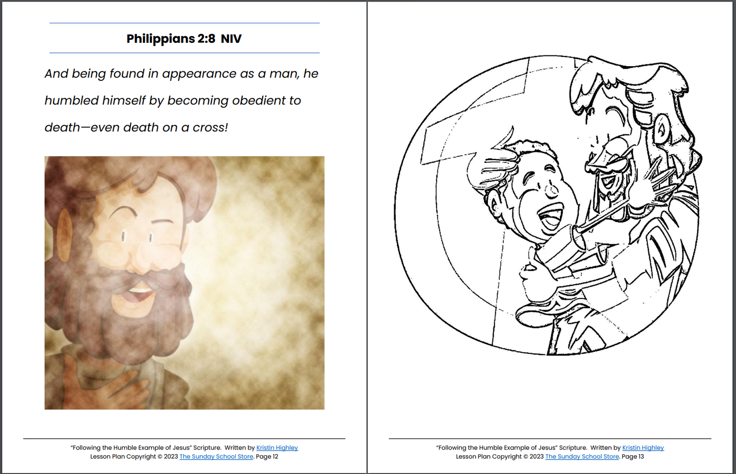Following the Humble Example of Jesus (Philippians 2:1-18) Printable Bible Lesson & Sunday School Activities