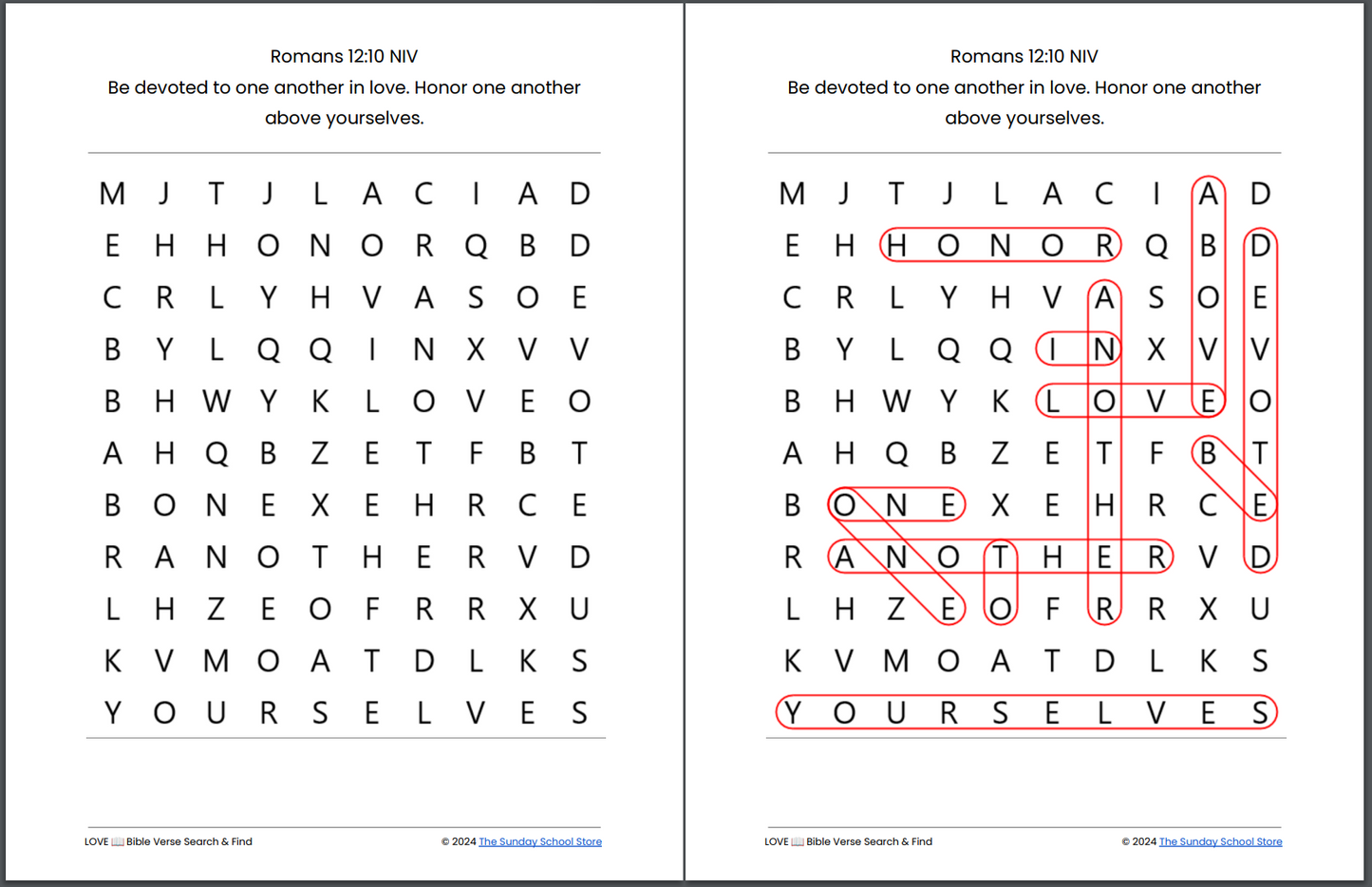 10 Free LOVE 💖  Valentine's Day Bible Word Search Puzzles [PDF Printable Download]