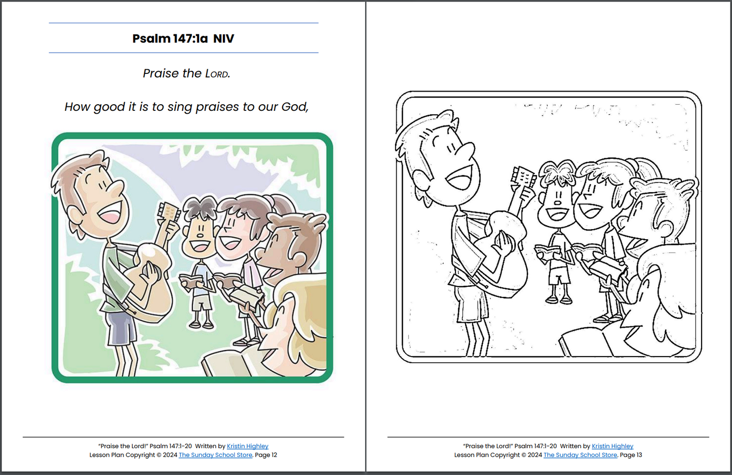 Praise the Lord! (Psalm 147:1-20) Printable Bible Lesson & Sunday School Activities PDF