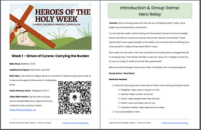 Heroes of Holy Week ⛪ 5-Lesson Sunday School Curriculum for Easter