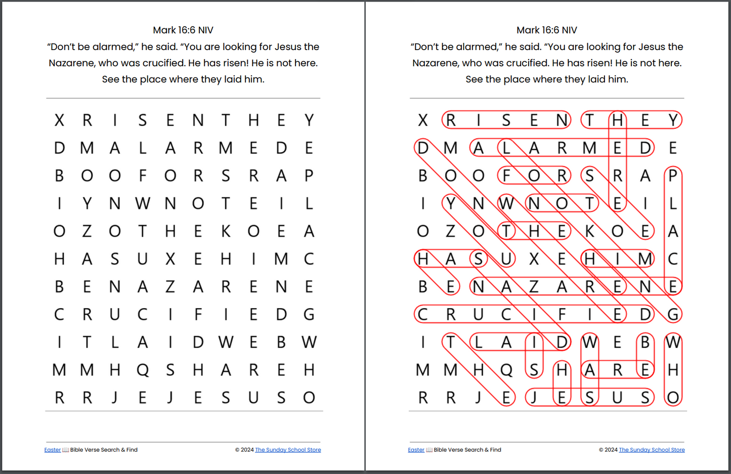 10 Free EASTER 🌄 Jesus is Alive Bible Word Search Puzzles [PDF Printable Download]