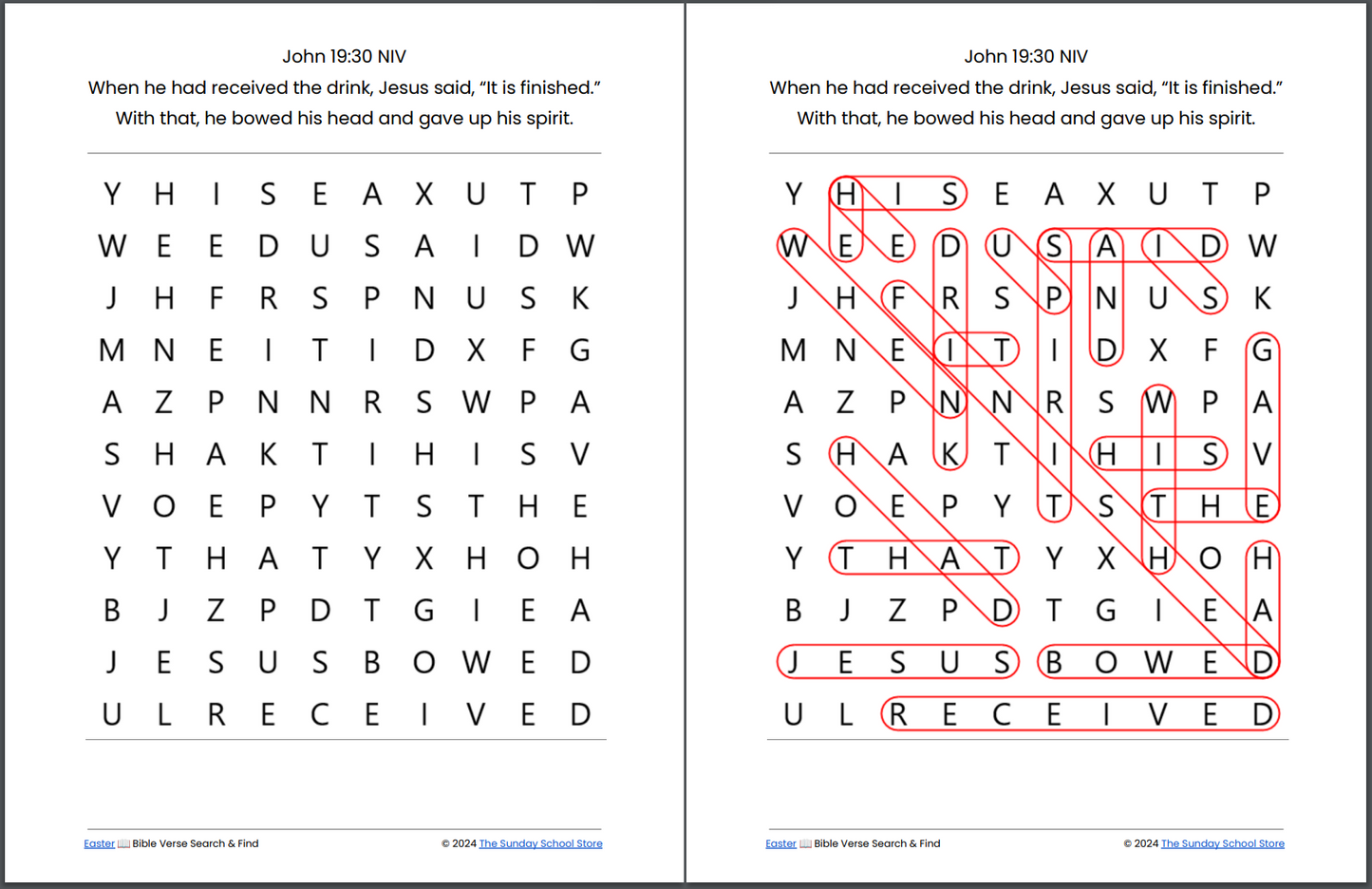 10 Free EASTER 🌄 Jesus is Alive Bible Word Search Puzzles [PDF Printable Download]