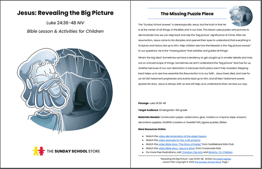 Jesus Appears to the Disciples (Luke 24:36-48) Kids' Bible Lesson & Sunday School Activities PDF