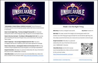 [NEW] Unbreakable: 4-Week Children’s Ministry Curriculum on Christian Character for Kids