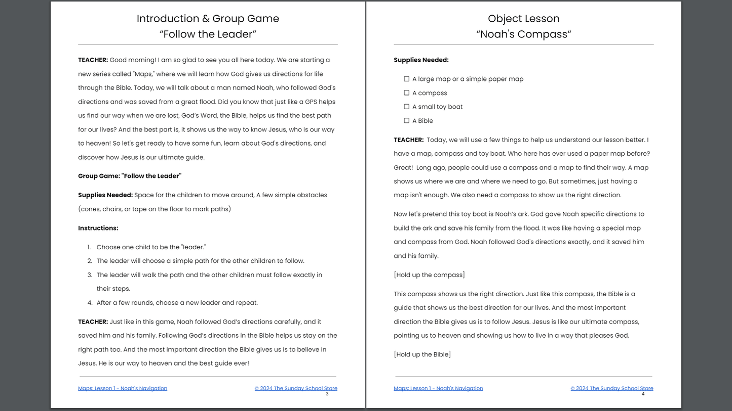 Maps: 4-Week Sunday School Curriculum for Children’s Ministry