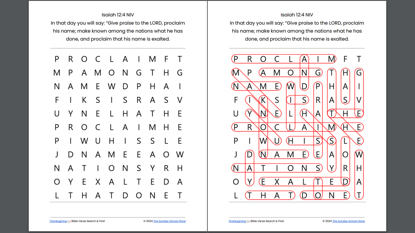 10 Free Thanksgiving 🦃 Bible Word Search Puzzles [PDF Printable Download]