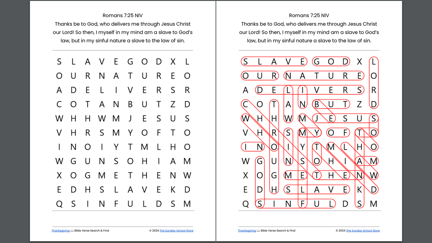 10 Free Thanksgiving 🦃 Bible Word Search Puzzles [PDF Printable Download]