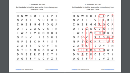 10 Free Thanksgiving 🦃 Bible Word Search Puzzles [PDF Printable Download]