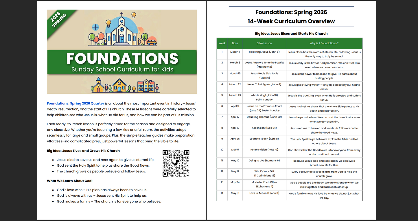 FOUNDATIONS: Sunday School Curriculum for Kids (age 6-12)