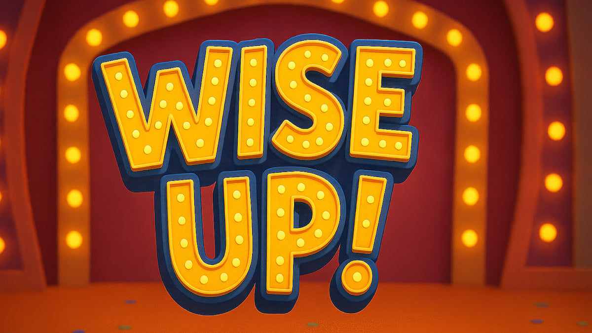 Wise Up! Sunday School curriculum for kids on wisdom, title graphic in marquee lights