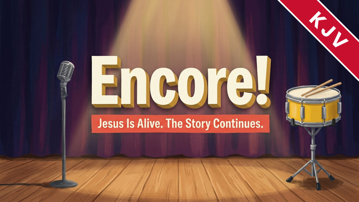 Encore! 4-week after-Easter Sunday school curriculum, King James Version (KJV) edition, title graphic