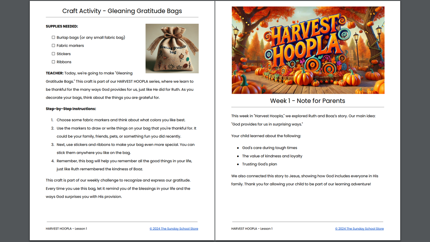 [NEW] HARVEST HOOPLA: 4-Lesson Children's Ministry Curriculum