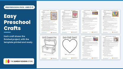 Easy preschool Bible crafts with printable templates, from the free preschool Sunday school lessons
