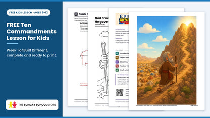 Free Ten Commandments Sunday school lesson for kids ages 6 to 12: Built Different Week 1 pages, ready to print