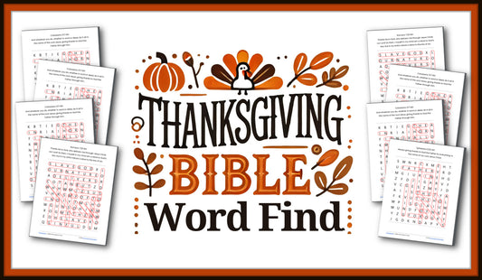 10 Free Thanksgiving 🦃 Bible Word Search Puzzles [PDF Printable Download]