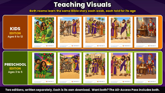 Teaching visuals from the Trick or Truth 5-week Halloween Sunday school curriculum, Kids edition (ages 6 to 12) and Preschool edition (ages 3 to 5), sold separately