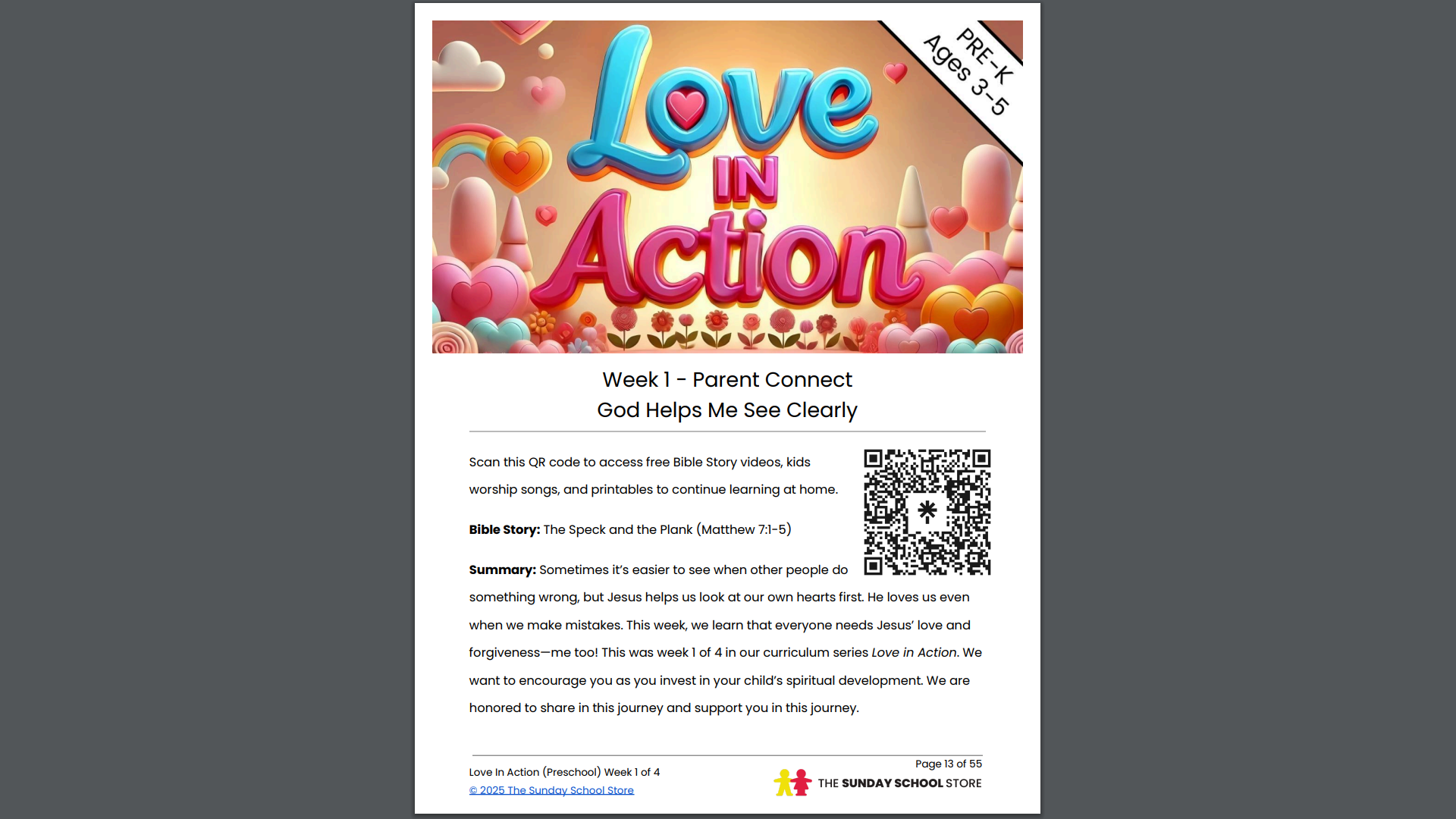 Love In Action Pre-K: 4-Lesson Curriculum for Valentine's Day