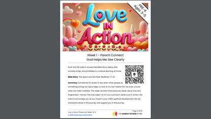 Love In Action Pre-K: 4-Lesson Curriculum for Valentine's Day (ages 3-5)