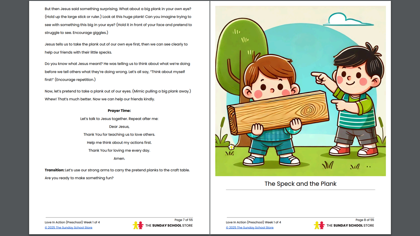 Love In Action Pre-K: 4-Lesson Curriculum for Valentine's Day (ages 3-5)