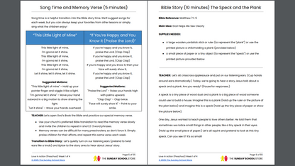 Love In Action Pre-K: 4-Lesson Curriculum for Valentine's Day (ages 3-5)