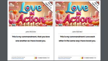 Love In Action Pre-K: 4-Lesson Curriculum for Valentine's Day (ages 3-5)