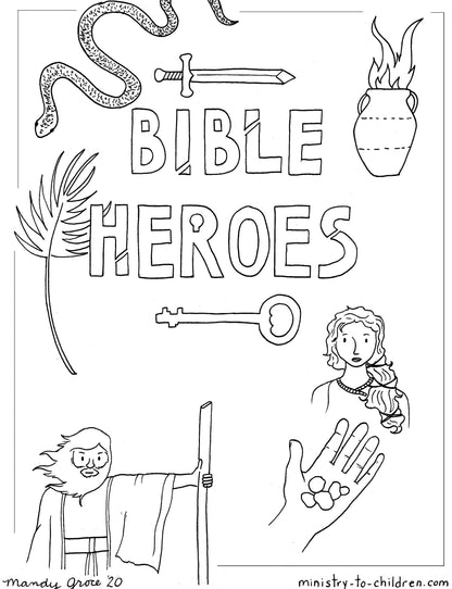 Bible Heroes Coloring Book (Free 11-Page Download) - Sunday School Store 