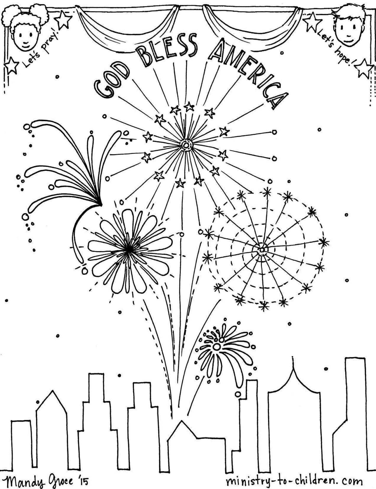 Patriotic Independence Printables (FREE) Coloring Pages for the 4th of July (6 Pages) download only - Sunday School Store 