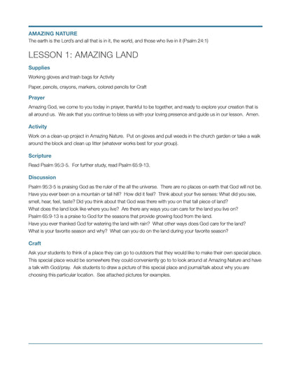 Amazing Nature: 7-Lesson Sunday School Curriculum (download only) - Sunday School Store 