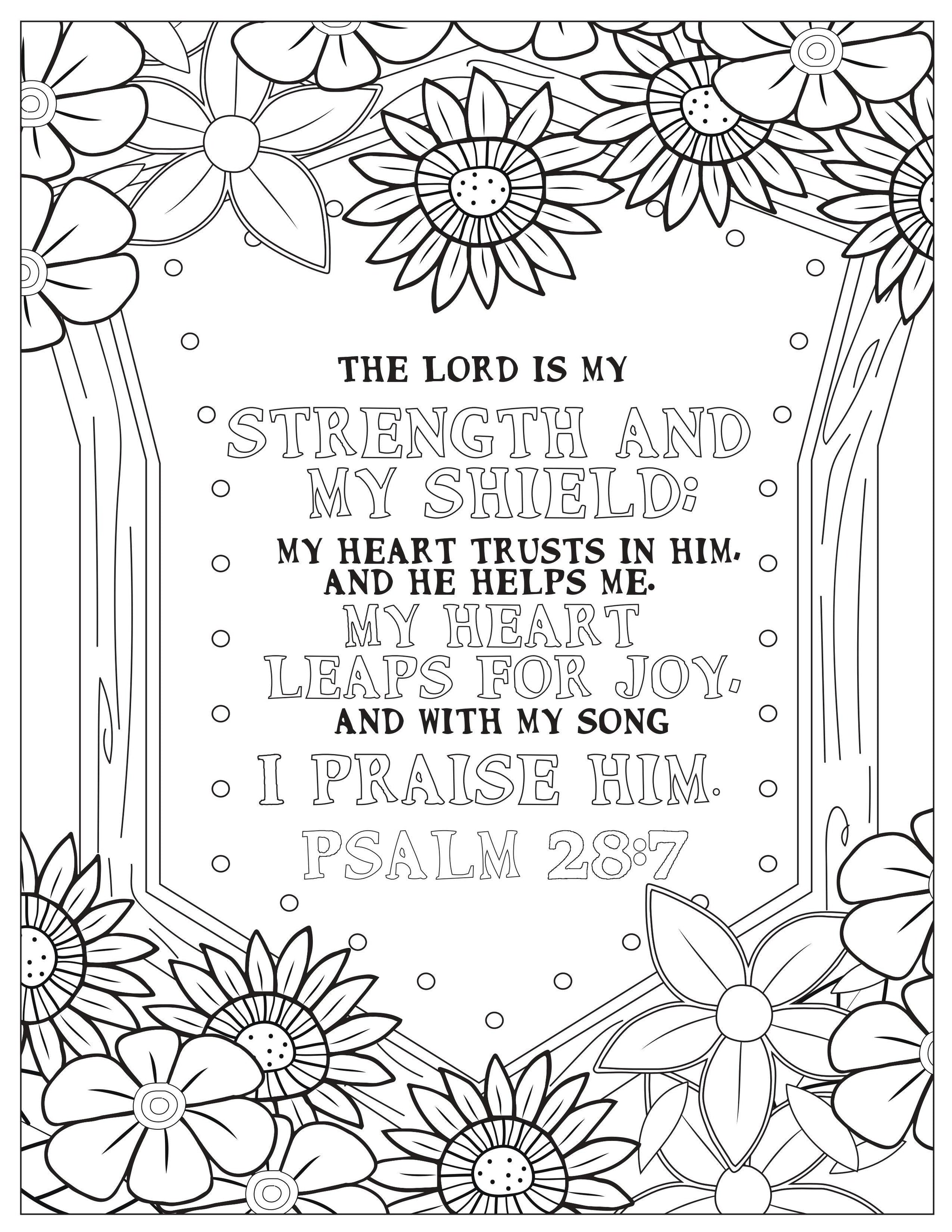 Book of Psalms: 37 Page Bible Coloring Book (download only) - Sunday ...