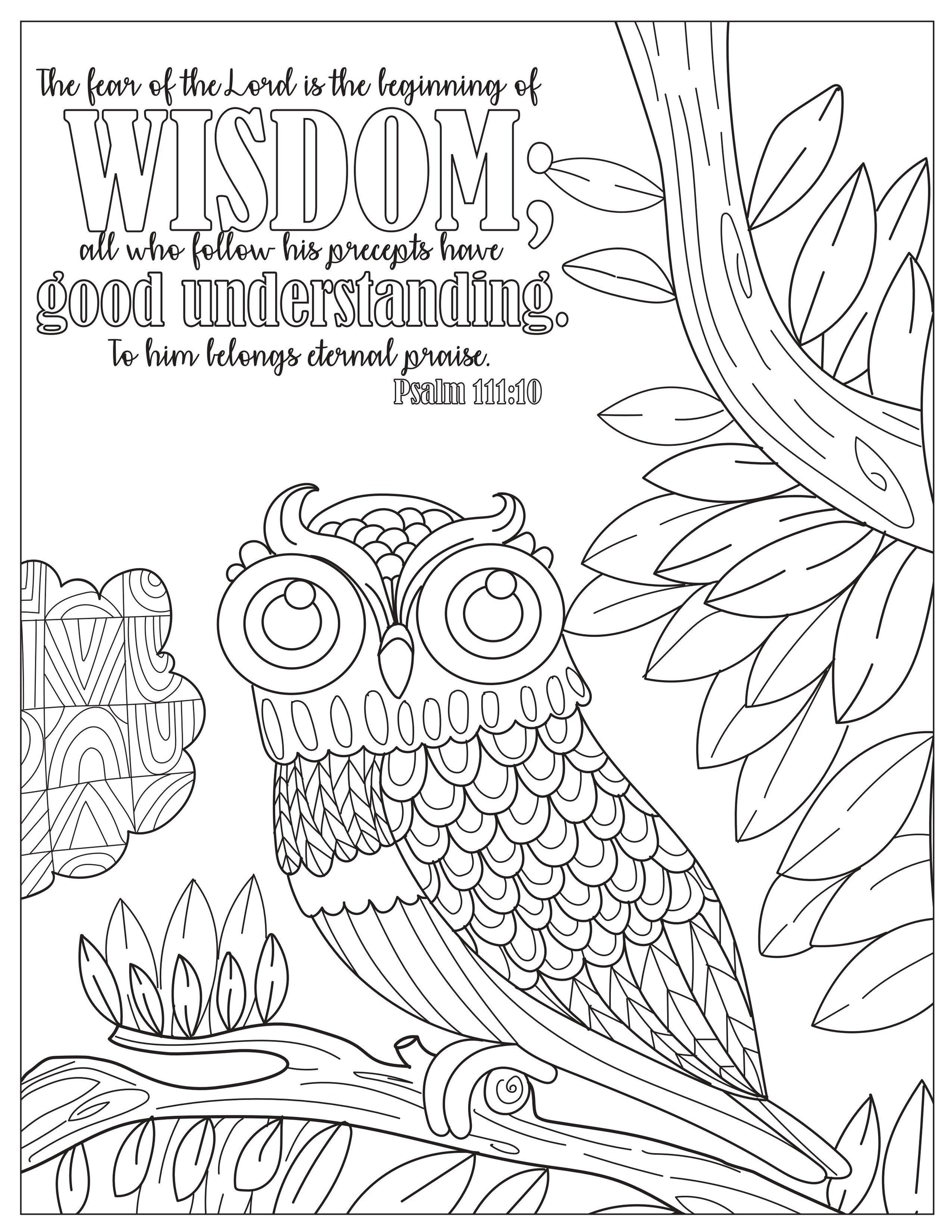 Book of Psalms: 37 Page Bible Coloring Book (download only) - Sunday ...