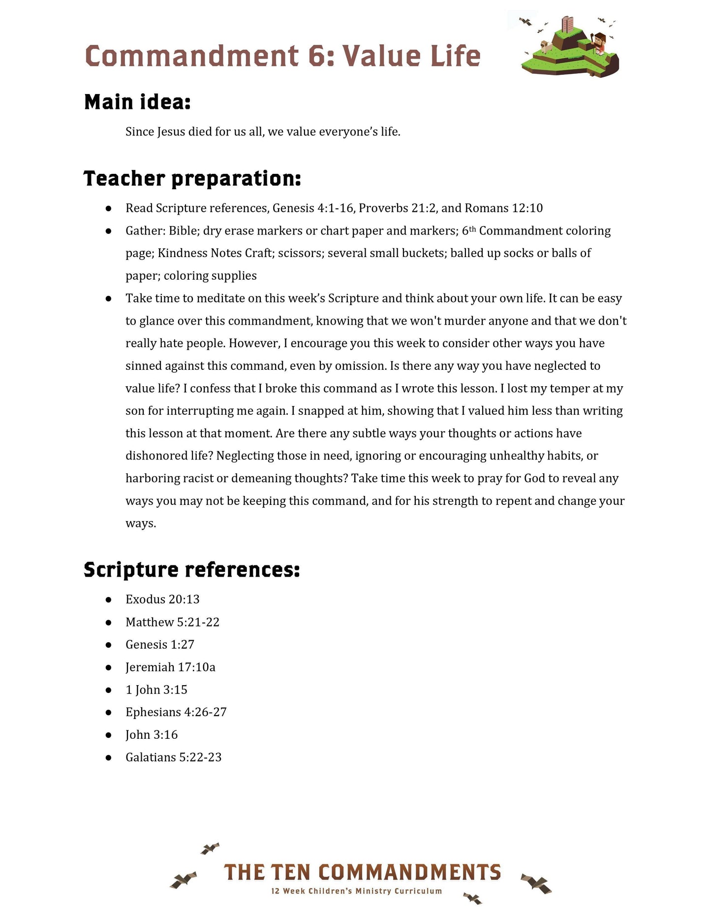 The Ten Commandments: 12-Week Children's Ministry Curriculum (download only) - Sunday School Store 