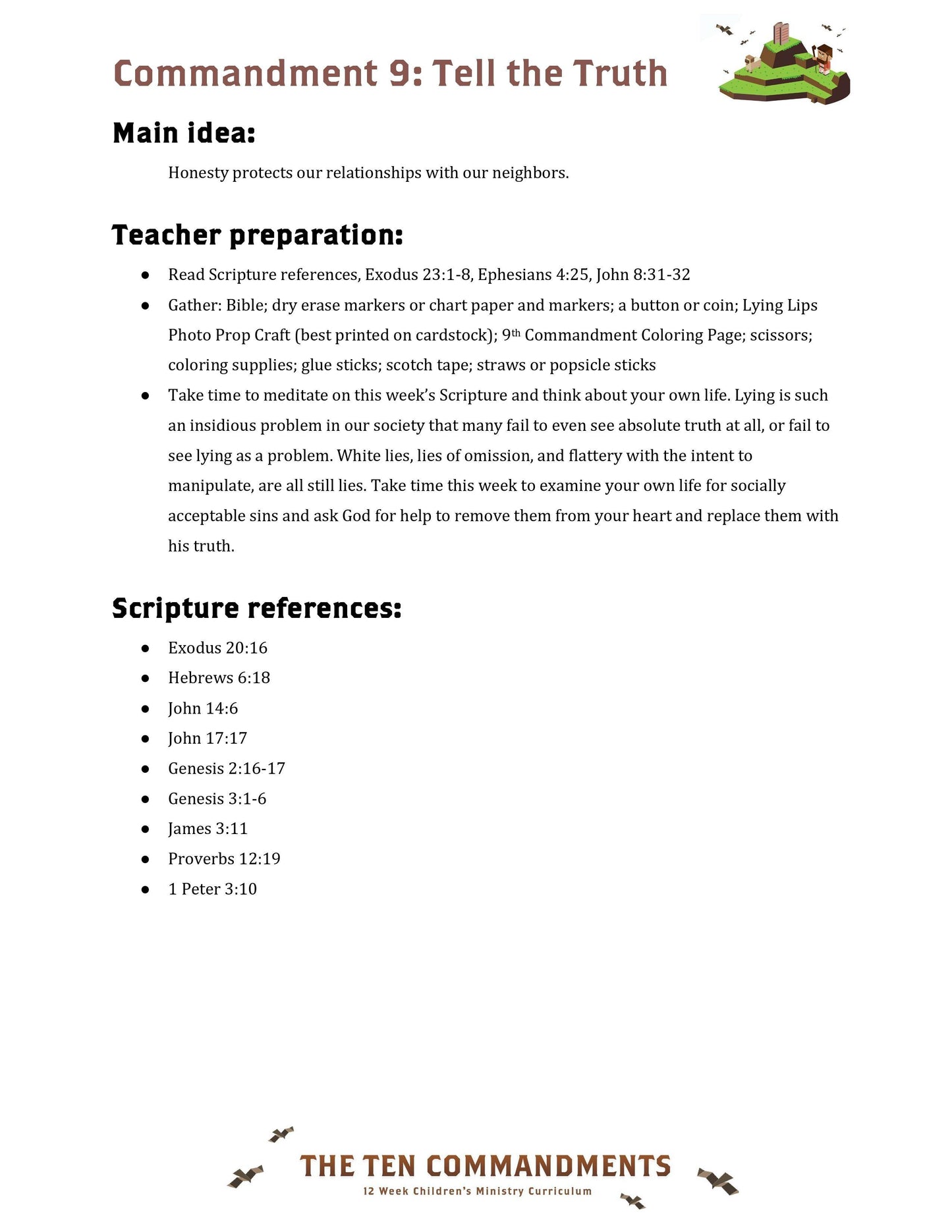 The Ten Commandments: 12-Week Children's Ministry Curriculum (download only) - Sunday School Store 