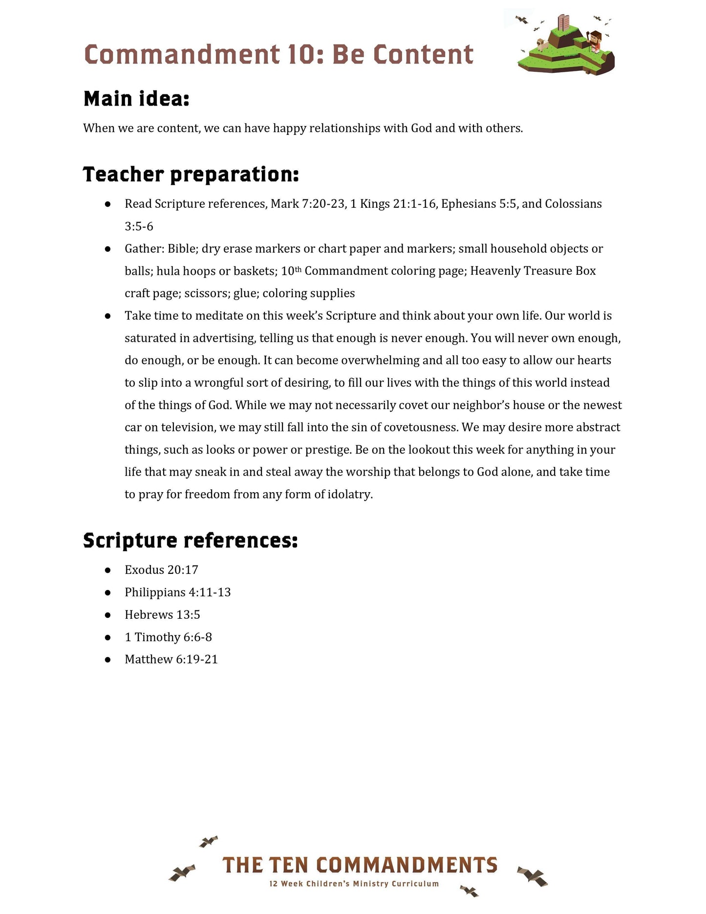 The Ten Commandments: 12-Week Children's Ministry Curriculum (download only) - Sunday School Store 