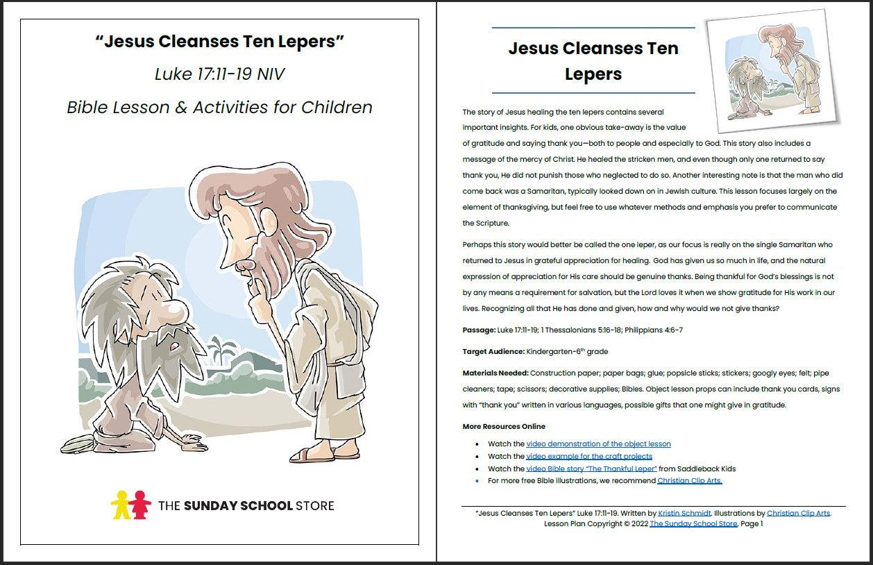 One Thankful Leper (Luke 17:11-19) Printable Bible Lesson & Sunday School Activities - Sunday School Store 