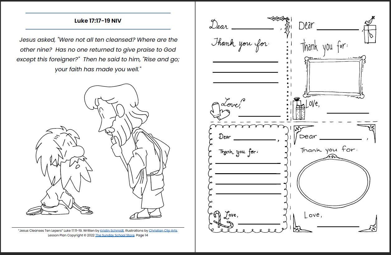 One Thankful Leper (Luke 17:11-19) Printable Bible Lesson & Sunday School Activities - Sunday School Store 