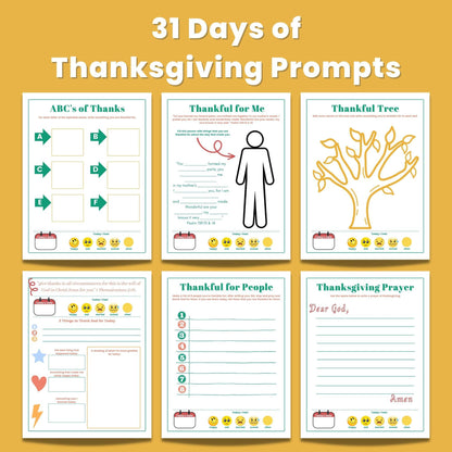 31-Day Thanksgiving Journal for Kids (download only) - Sunday School Store 