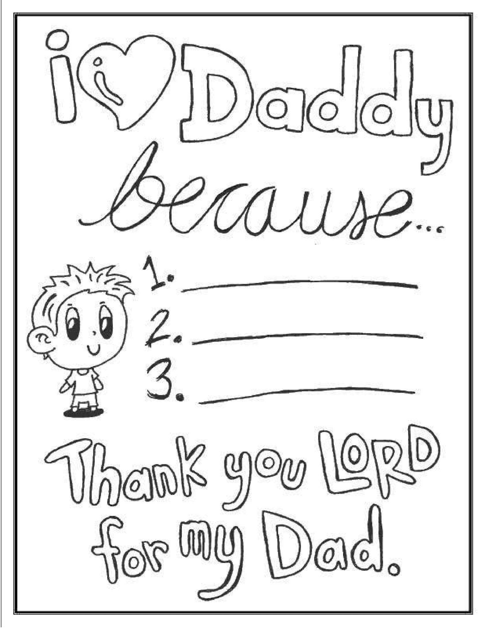Free Father's Day Coloring Book 7Pages Sunday School Store