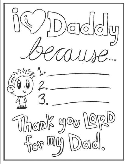 Free Father's Day Coloring Book 7-Pages  (download only) - Sunday School Store 