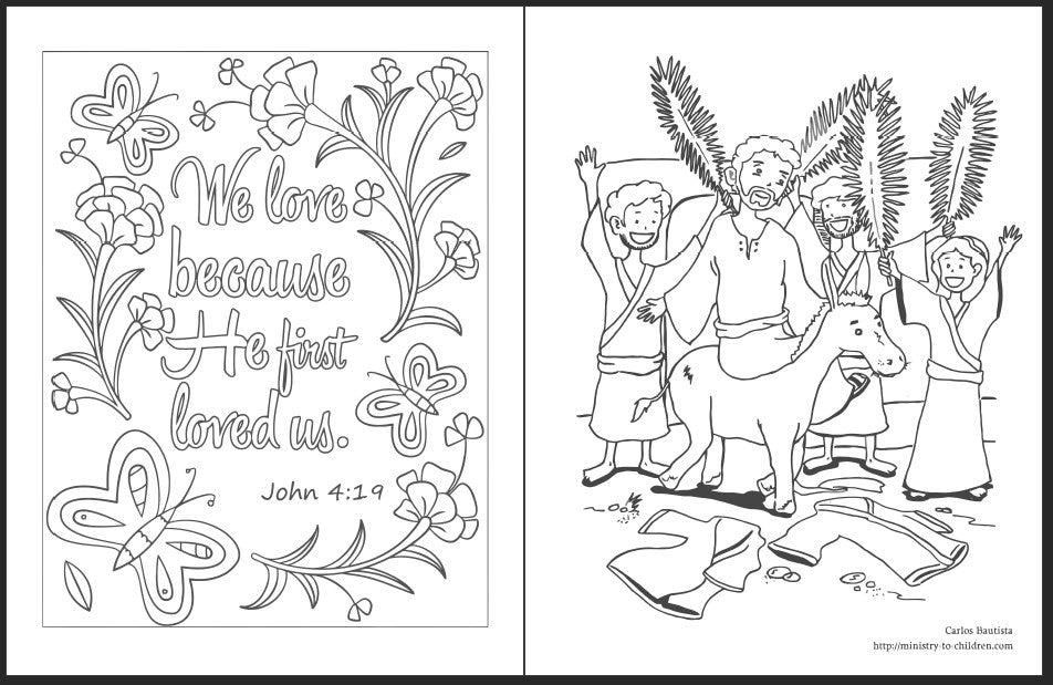 palm sunday coloring pages free printable