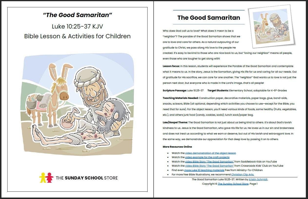 The Good Samaritan (Luke 10:25-37) Printable Bible Lesson & Sunday School Activities - Sunday School Store 
