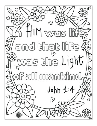 Bible Memory Verse Coloring Book (31 Pages) Download Only - Sunday 