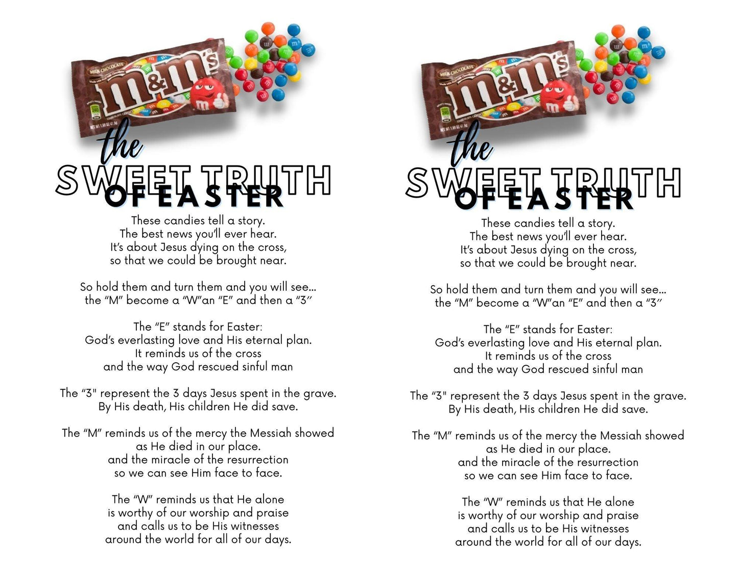 M&M Easter Poem: The Sweet Truth of Easter (FREE PDF Download) - Sunday School Store 