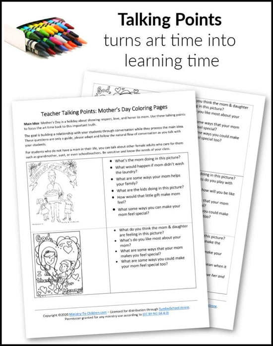 Mother's Day Coloring Bundle 10 pages - Sunday School Store