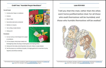 The Pharisee and the Tax Collector (Luke 18:9-14) Printable Bible Lesson & Sunday School Activities - Sunday School Store 