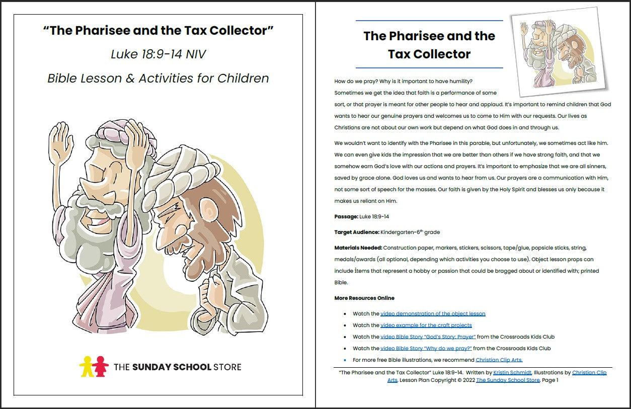 The Pharisee and the Tax Collector (Luke 18:9-14) Printable Bible Lesson & Sunday School Activities - Sunday School Store 